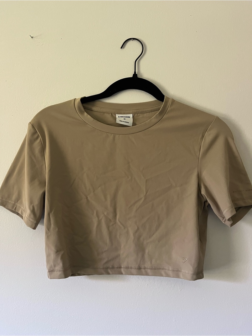 Gymshark Whitney Short Sleeve Crop Top- Cement Brown